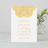 Geometrische Glittering Gold Cultuur Mandala Folie Uitnodiging (Staand Voorkant)