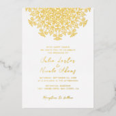 Geometrische Glittering Gold Cultuur Mandala Folie Uitnodiging (Voorkant)