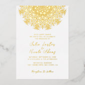 Geometrische Glittering Gold Cultuur Mandala Folie Uitnodiging (Voorkant)