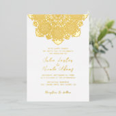Geometrische Glittering Gold Cultuur Mandala Folie Uitnodiging (Staand Voorkant)