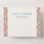 Geometrische Glittering Metallic Luxe Huwelijk All In One Uitnodiging (Achterkant)