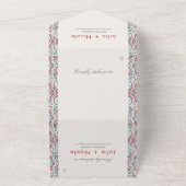 Geometrische Glittering Metallic Luxe Huwelijk All In One Uitnodiging (Buitenkant)