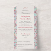 Geometrische Glittering Metallic Luxe Huwelijk All In One Uitnodiging (Binnen)