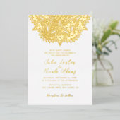 Geometrische Glittering Metallic Luxe Huwelijk Folie Uitnodiging (Staand Voorkant)