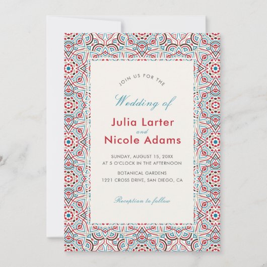 Geometrische Glittering Metallic Luxe Huwelijk Kaart (Voorkant)