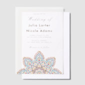 Geometrische Glittering Metallic Luxe Huwelijk Vellum Uitnodigingen (Offset)