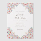 Geometrische Glittering Metallic Luxe Huwelijk Vellum Uitnodigingen (Voorkant)