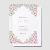 Geometrische Glittering Metallic Luxe Huwelijk Vellum Uitnodigingen (Offset)