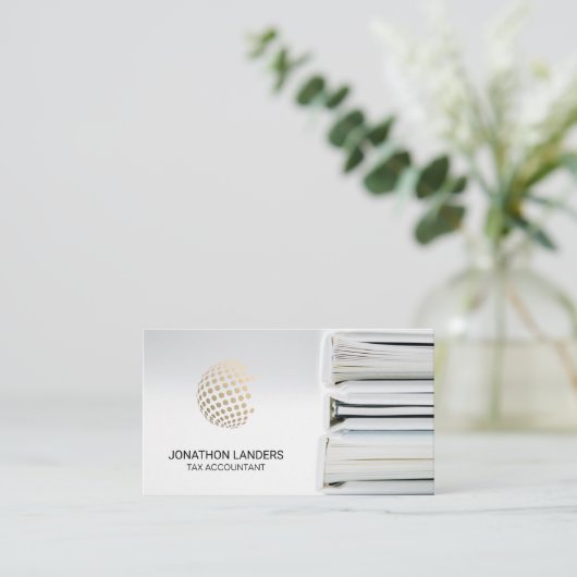 Geometrische Globe | Belastingsaccountant | Ordner Visitekaartje (Staand voorkant)