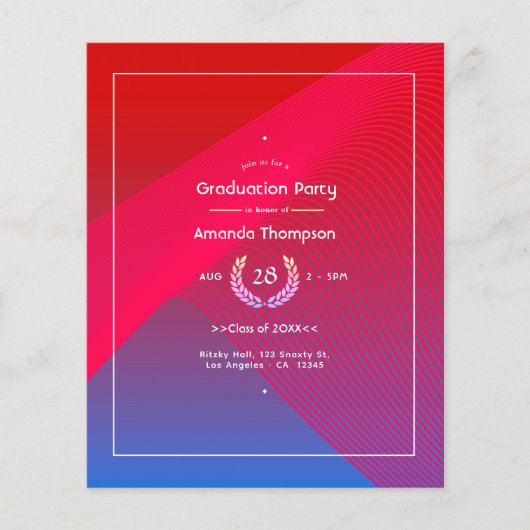 Geometrische gloed afstudeerfeest flyer (Voorkant)