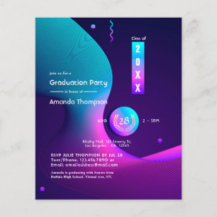 Geometrische gloed afstudeerfeest flyer