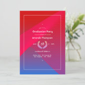 Geometrische gloed afstudeerfeest kaart (Staand voorkant)