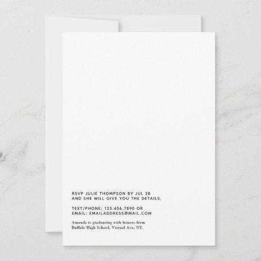 Geometrische gloed Virtual Graduation Party Kaart (Achterkant)