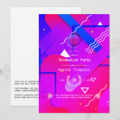 Geometrische gloed Virtual Graduation Party Kaart (Voorkant / Achterkant)