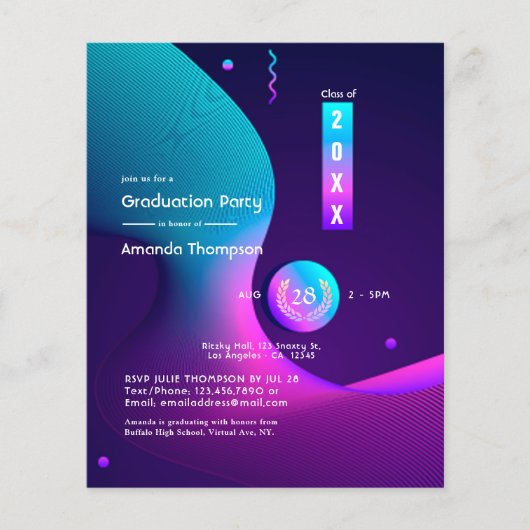 Geometrische Glow Afstudeerfeest Flyer (Voorkant)