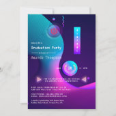 Geometrische Glow Virtuele Afstudeerfeest Kaart (Voorkant)