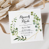 Geometrische Gold Brunch met bride Shower Kaart