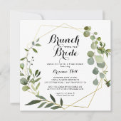 Geometrische Gold Brunch met bride Shower Kaart (Voorkant)