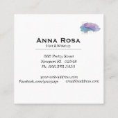 *~* Geometrische Gold Chic Paarse Magenta Waterver Vierkante Visitekaartje (Achterkant)