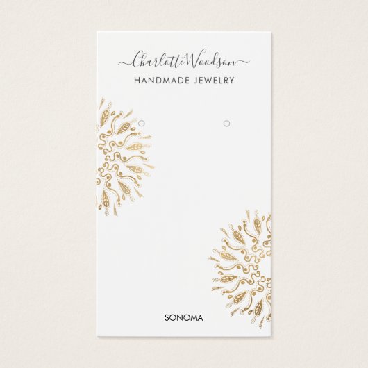 Geometrische Gold Foil Earling Display Card Visitekaartje (Voorkant)