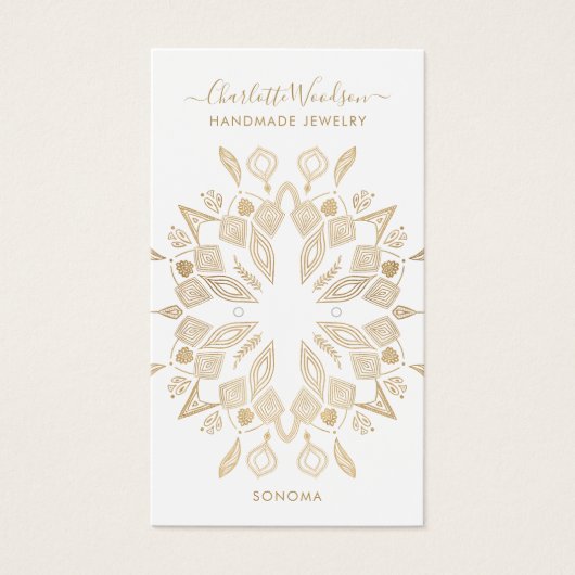 Geometrische Gold Foil Earling Display Card Visitekaartje (Voorkant)