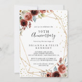 Geometrische Gold Glitter 50th Wedding Jubileum Kaart (Voorkant)