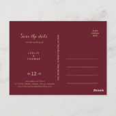 Geometrische Gold Glitter Red Tropical Save the Da Briefkaart (Achterkant)