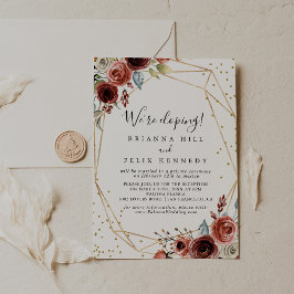 Geometrische Gold Glitter Spring Elopement Recepti Kaart
