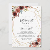 Geometrische Gold Glitter Spring Retirement Party Kaart (Voorkant)