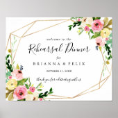 Geometrische Gold Herfst repetitie: Welkomstbord Poster (Voorkant)