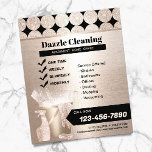 Geometrische Gold House Cleaning Service Housekeep Flyer<br><div class="desc">Home Cleaning Service Geometric Gold Glitter Housekeeping Flyers.</div>