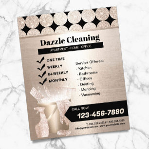 Geometrische Gold House Cleaning Service Housekeep Flyer