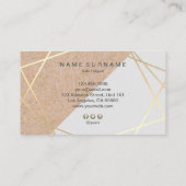 Geometrische Gold Kraft Gedrukte parelgrijze verke Visitekaartje (Achterkant)