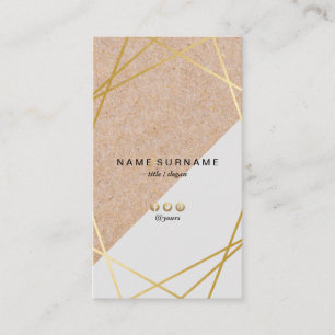 Geometrische Gold Kraft print LT Pastel Grey Verti Visitekaartje