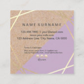 Geometrische Gold Kraft Printed Lavender Loyalty Vierkante Visitekaartje (Achterkant)