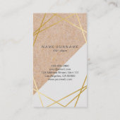 Geometrische Gold KraftGedrukte grijze verwijzing  Visitekaartje (Achterkant)