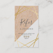 Geometrische Gold KraftGedrukte grijze verwijzing Visitekaartje (Voorkant)