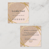 Geometrische Gold KraftPrinted Lt Pastel Roze Loya Vierkante Visitekaartje (Voorkant / Achterkant)