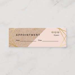 Geometrische Gold KraftPrinted Lt Pink Appointment Mini Visitekaartje