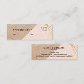 Geometrische Gold KraftPrinted Lt Pink Appointment Mini Visitekaartje (Voorkant / Achterkant)
