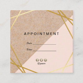 Geometrische Gold KraftPrinted Lt Pink Appointment Vierkante Visitekaartje