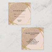 Geometrische Gold KraftPrinted Lt Pink Appointment Vierkante Visitekaartje (Voorkant / Achterkant)