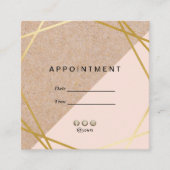 Geometrische Gold KraftPrinted Lt Pink Appointment Vierkante Visitekaartje (Voorkant)