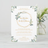 Geometrische Gold Leaf bruiloft uitnodiging (Staand voorkant)