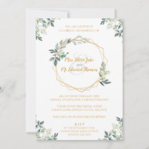 Geometrische Gold Leaf bruiloft uitnodiging