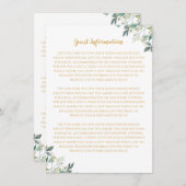 Geometrische Gold Leaf Wedding Guest Information K Kaart (Voorkant / Achterkant)