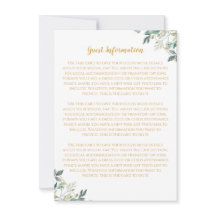 Geometrische Gold Leaf Wedding Guest Information K