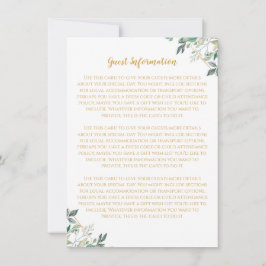 Geometrische Gold Leaf Wedding Guest Information K Kaart