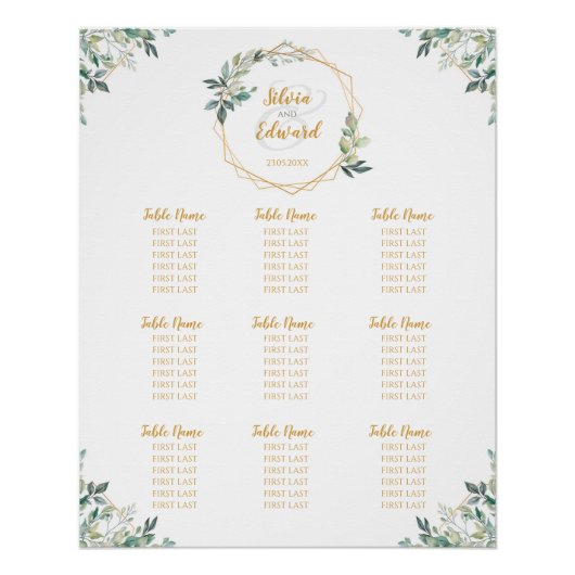 Geometrische Gold Leaf Wedding-zitgrafiek Perfect Poster (Voorkant)
