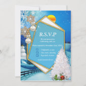 Geometrische Gold Lijst RSVP-kaart Kaart (Voorkant)